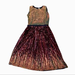 Red and gold sequins beautiful long maxi dress